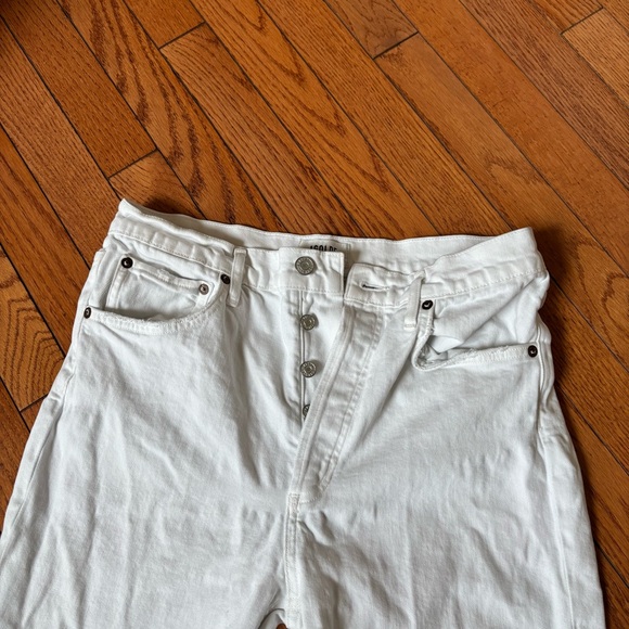 Agolde Riley Straight High Rise White Jeans - Picture 4 of 9